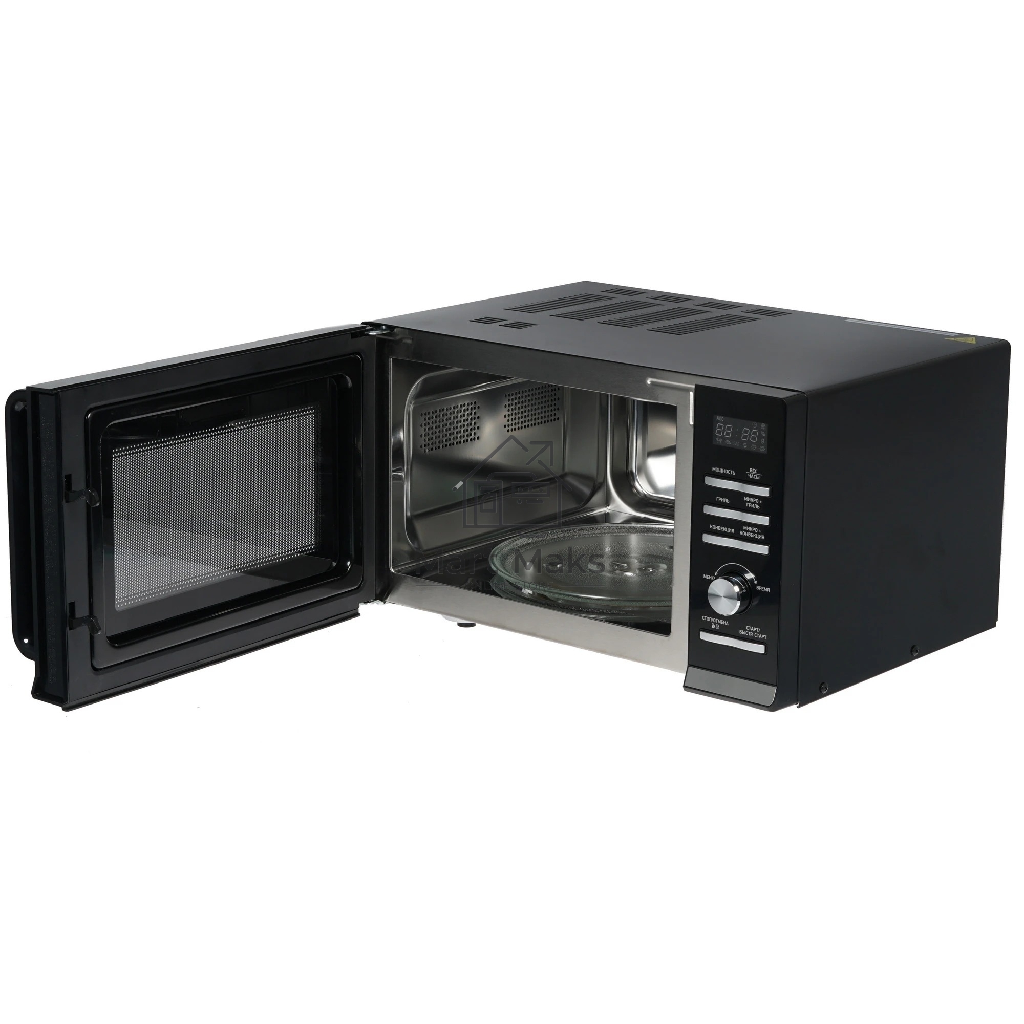 Микроволновая печь BBK 25MWC-991T/B черный/серебристый, 25 л, 900 Вт, переключатели - кнопки, поворотный механизм