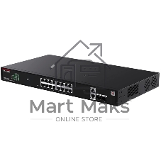 Коммутатор IP-COM G2220P-16-250W, 16×1 Гбит/с PoE + 2×1 Гбит/с + 2×1 Гбит/с SFP, управляемый