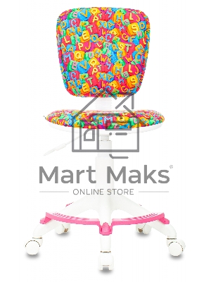 Кресло детское Бюрократ CH-W204/F мультиколор алфавит, крестовина пластик, подст. для ног, пластик белый