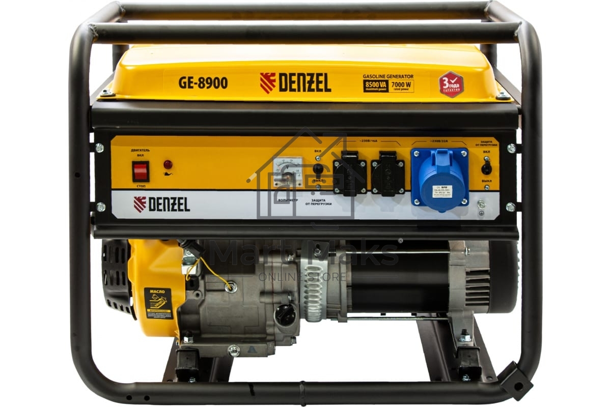Электрогенератор бензиновый Denzel GE 8900, 8.5 кВт, 99 дБ, 86 кг