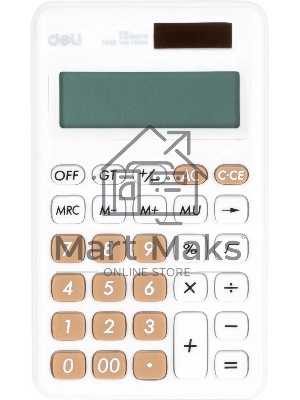 Калькулятор карманный Deli EM120WHITE белый 12-разр.