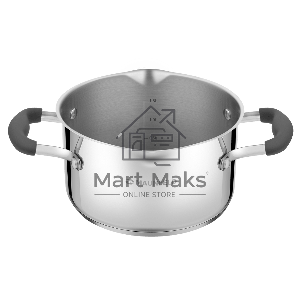 Кастрюля Maunfeld LAURA MCS22S08GR из нержавеющей стали со стеклянной крышкой, 18 см, 2,2 л.