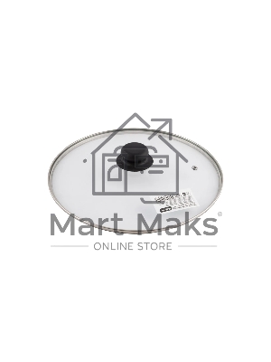 Крышка с ручкой стеклянная MALLONY 28см., с метал/обод, паровыпуск, низ. (987019)