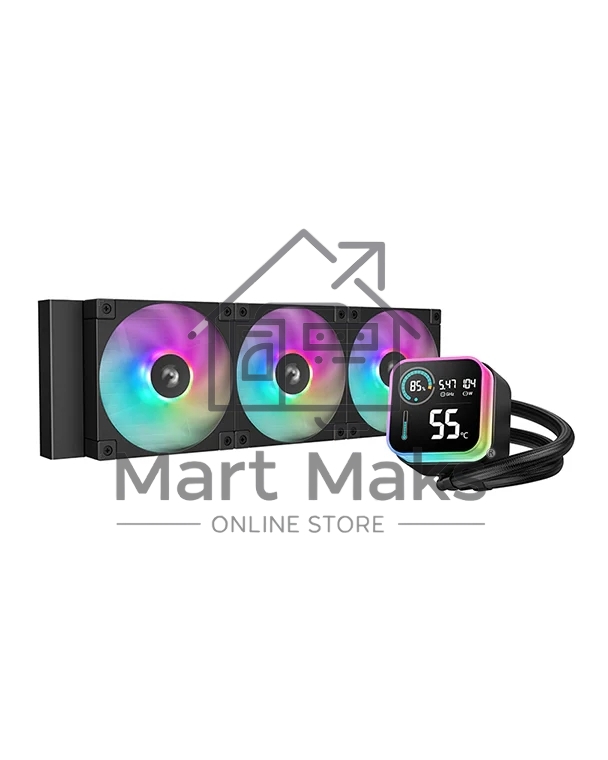 Система жидкостного охлаждения DEEPCOOL LQ360 черный, 120 мм, алюминий/медь, 2400 об/мин, 38.71 дБ, 4 pin, 350 Вт