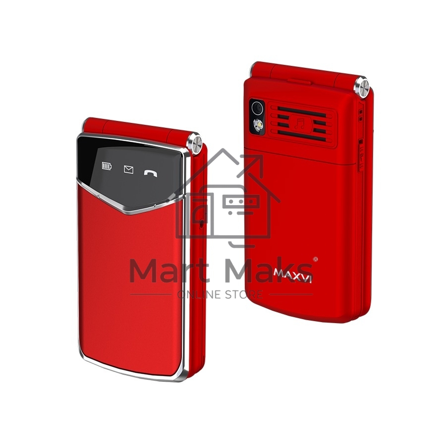 Мобильный телефон Maxvi E11 красный/серебристый