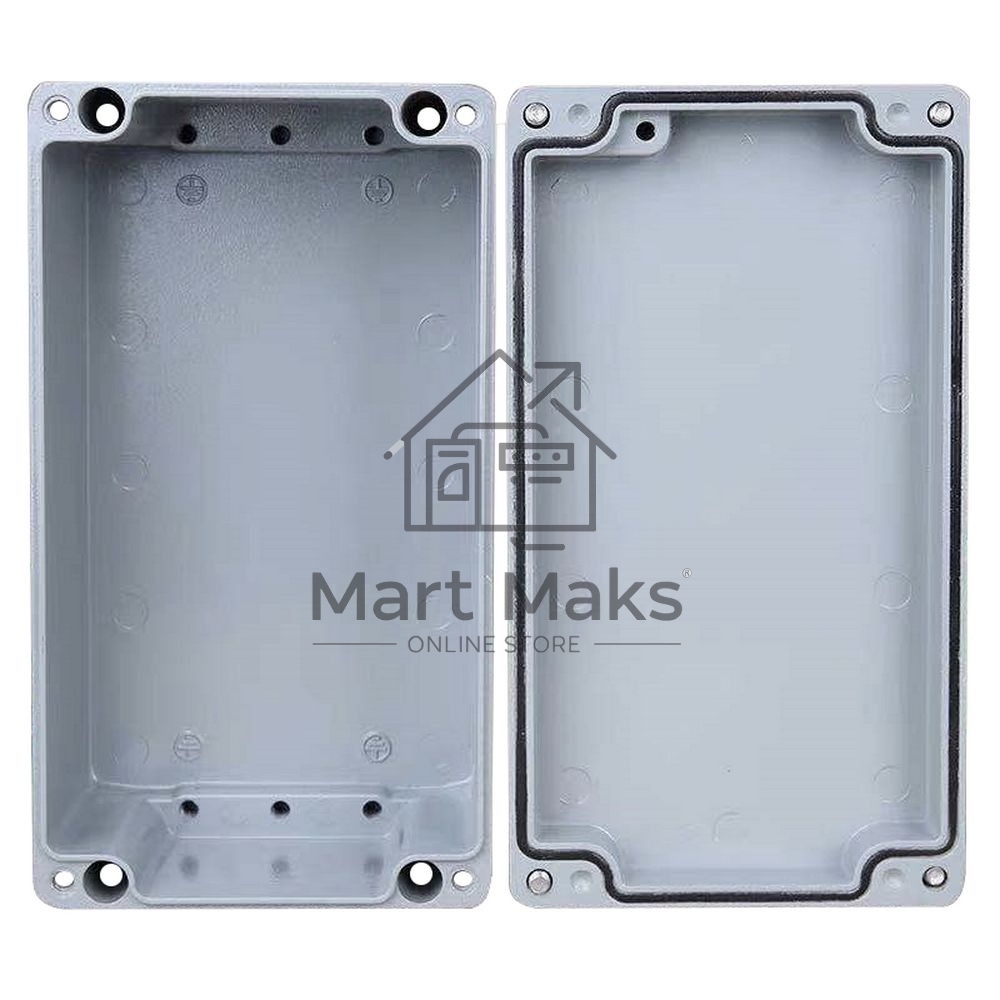 Корпус ACD XG387 Metal case IP65, 200*120*80mm, металлический, 3 отверстия (28 + 28 + 23мм) с резиновыми заглушками, серебристый, совместим с Raspberry Pi 3B, 3B+, 4, Orange Pi