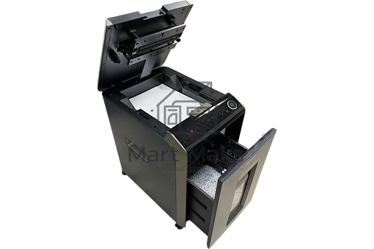 Шредер Office Kit SA200С 3,8x10 черный/серый с автоподачей (секр.P-4) фрагменты 220лист. 40лтр. скобы пл.карты