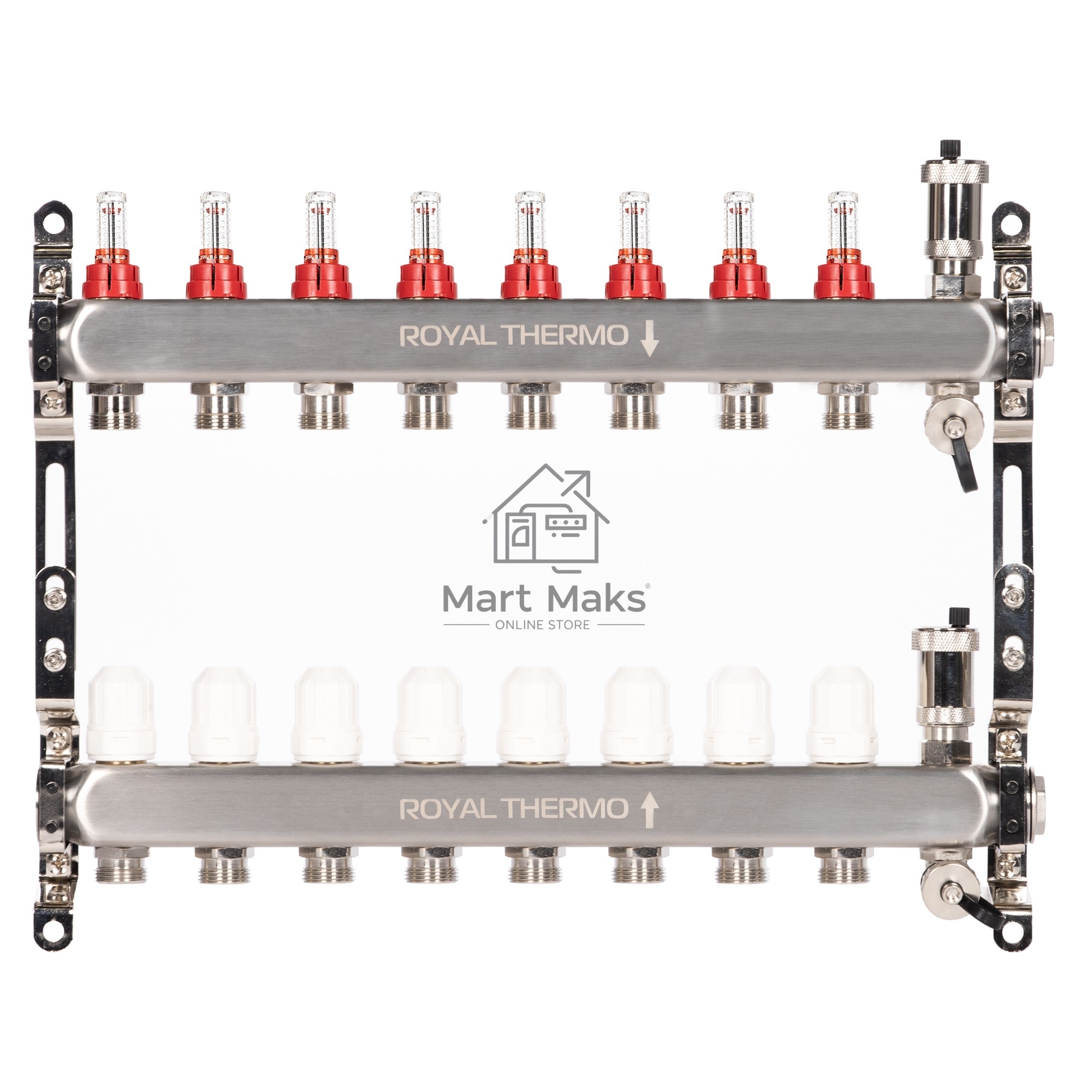 Коллектор Royal Thermo нерж. в сборе с расходомерами 1