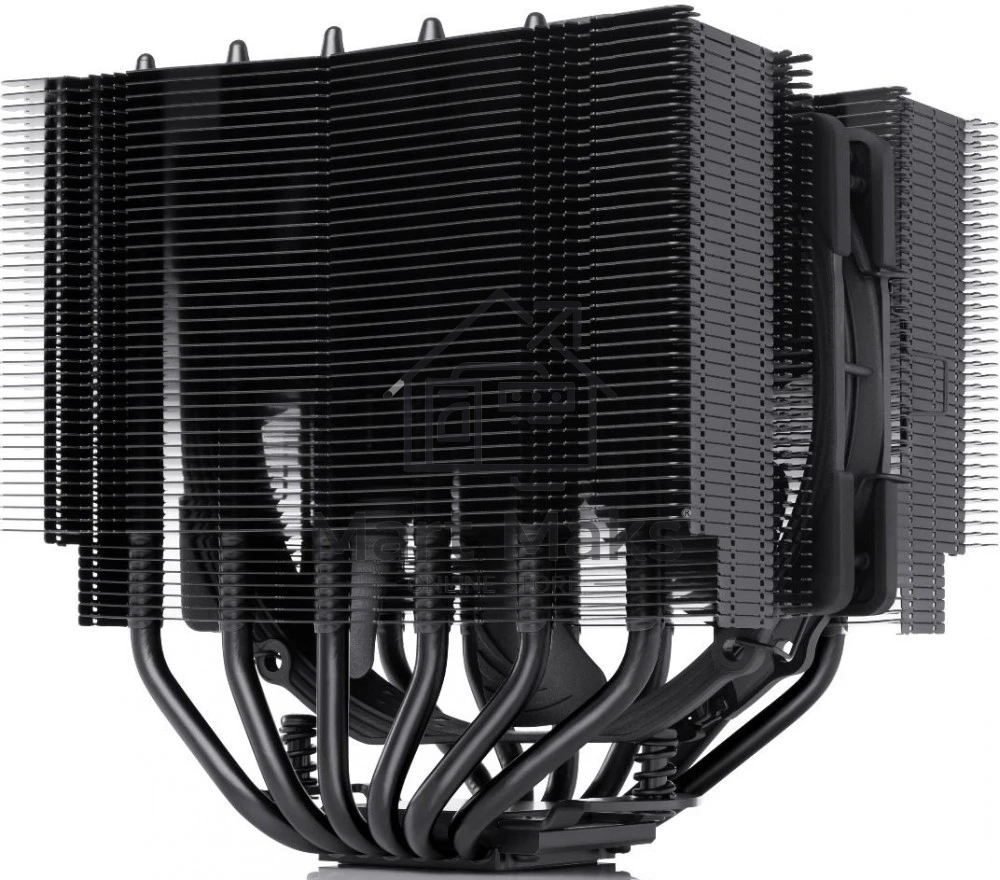 Кулер для процессора Noctua NH-D15S chromax черный, 140 мм, медь, 1500 об/мин, 24.6 дБ, 4 pin PWM, высота 160 мм