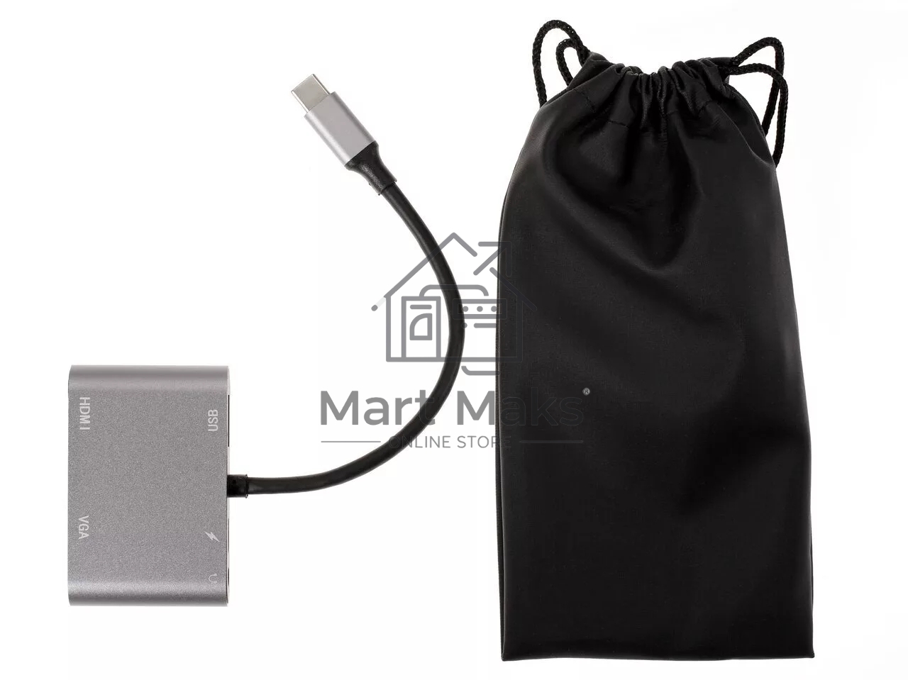 Адаптер USB Type-Cm-->VGA, HDMI 4k*30Hz, USB3.0, PD, Audio,iOpen (Aopen/Qust/VCOM)<ACU4511>