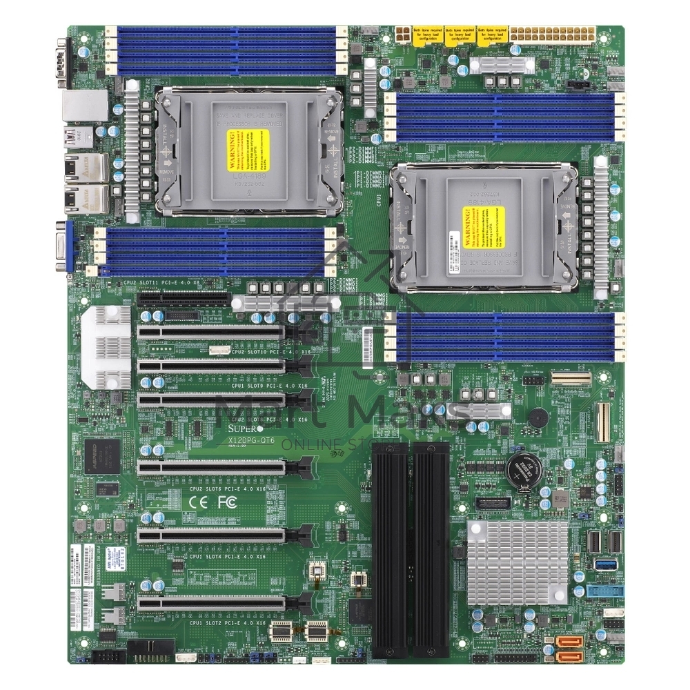 Серверная материнская плата Supermicro X12DPG-QT6-B, сокет LGA4189, чипсет Intel C621A, 16xDDR4 ECC, 6xPCIe 4.0 x16, 1xPCIe x8, 2xM.2, 10xSATA-III, 2x10 Gigabit Ethernet, 3xUSB 3.1, USB Type-C, VGA, COM, Enhanced E-ATX