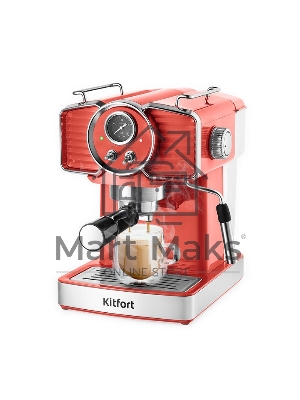 Кофеварка рожковая Kitfort КТ-7125-1 красный, исп. кофе - молотый, 1.8 л, 1465 Вт, 19 Бар.