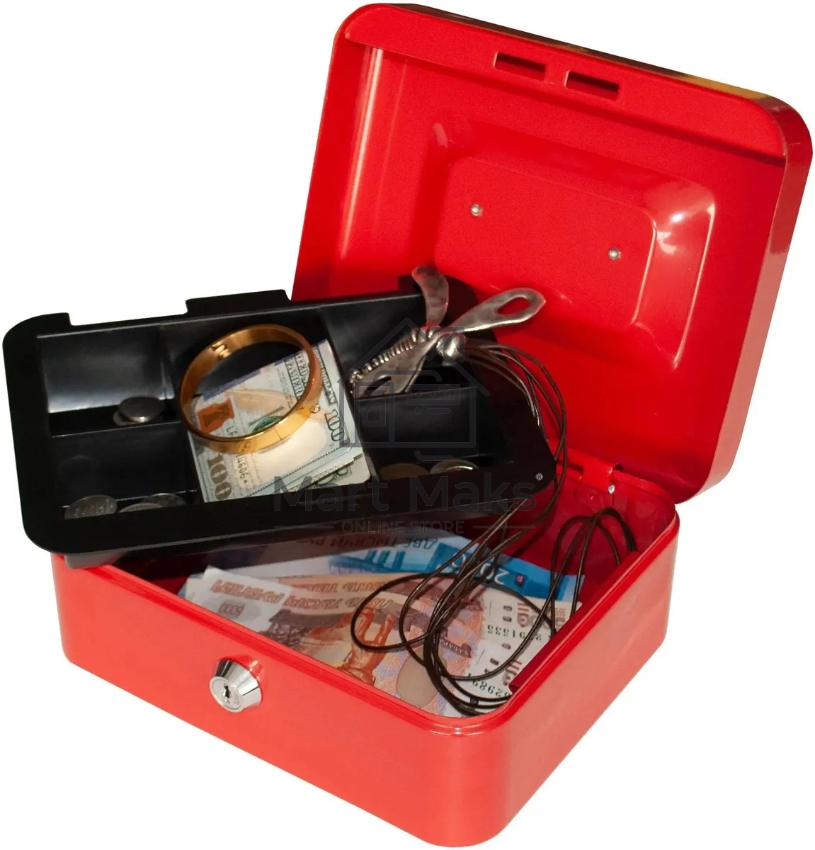 Ящик для денег Silwerhof 90x200x160 красный