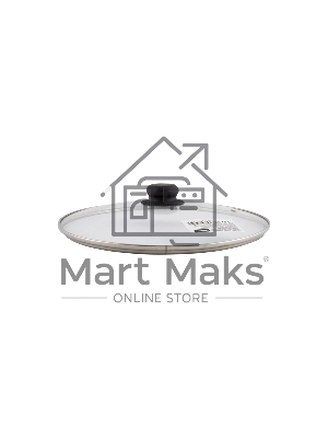 Крышка с ручкой стеклянная MALLONY 28см., с метал/обод, паровыпуск, низ. (987019)