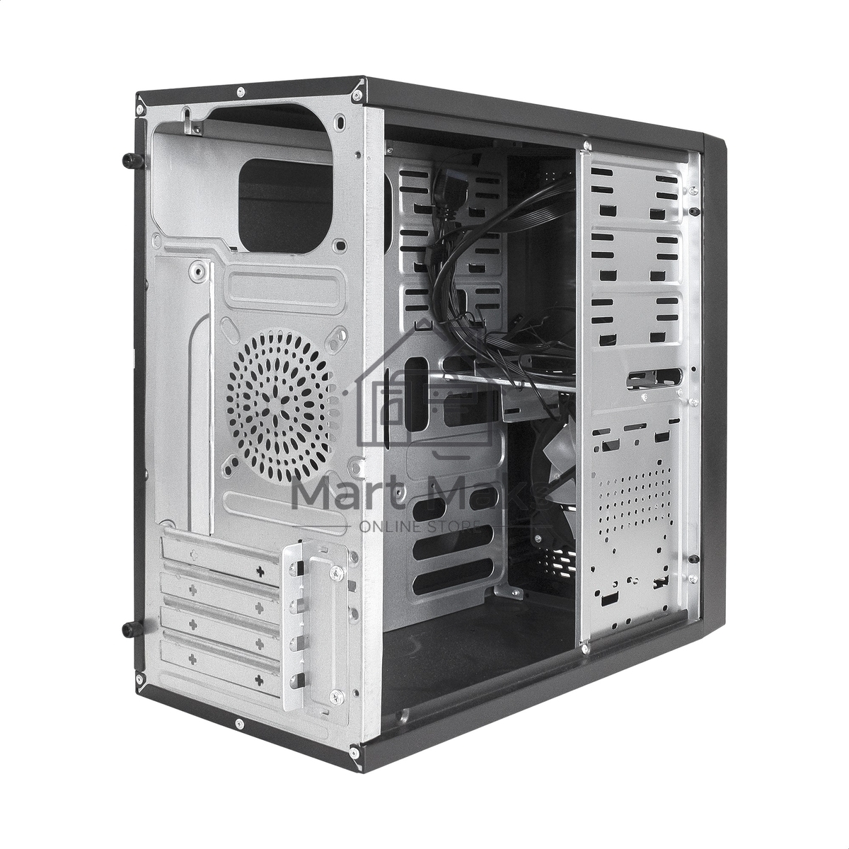 Компьютерный корпус Minitower ExeGate mEVO-7807 (mATX, без БП, 1*USB+1*USB3.0, черный 1x12см с RGB подсветкой)