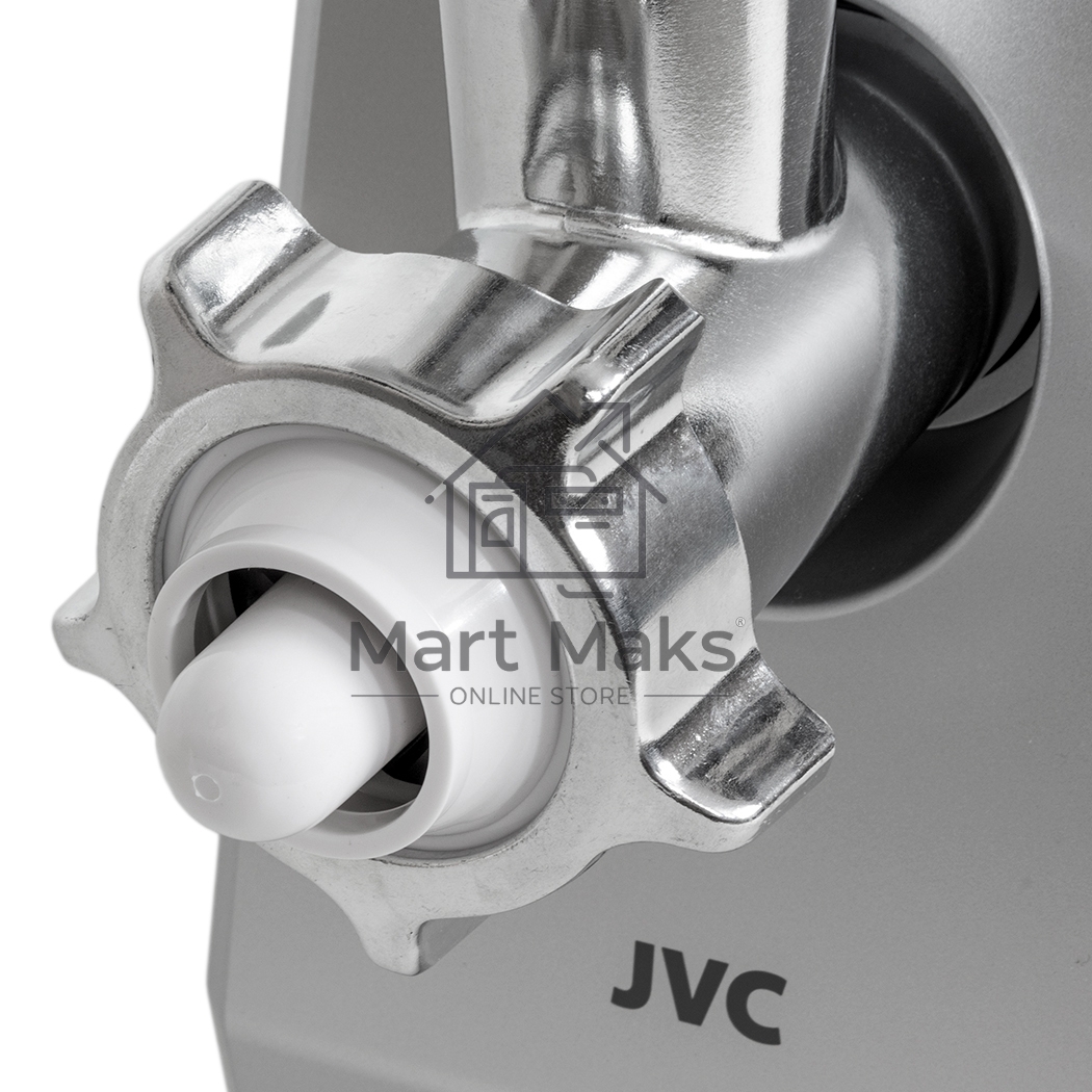 Мясорубка электрическая JVC JK-MG128 черный, 2500 Вт, 2.7 кг/мин, реверс, металлический лоток, насадки - 4