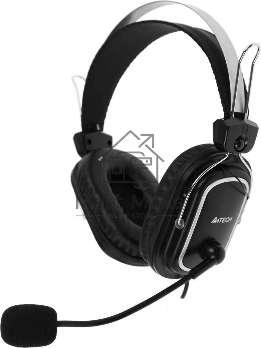 Гарнитура проводная с микрофоном A4Tech HU-50 черный 2м накладные USB оголовье