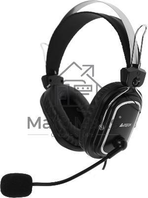 Гарнитура проводная с микрофоном A4Tech HU-50 черный 2м накладные USB оголовье
