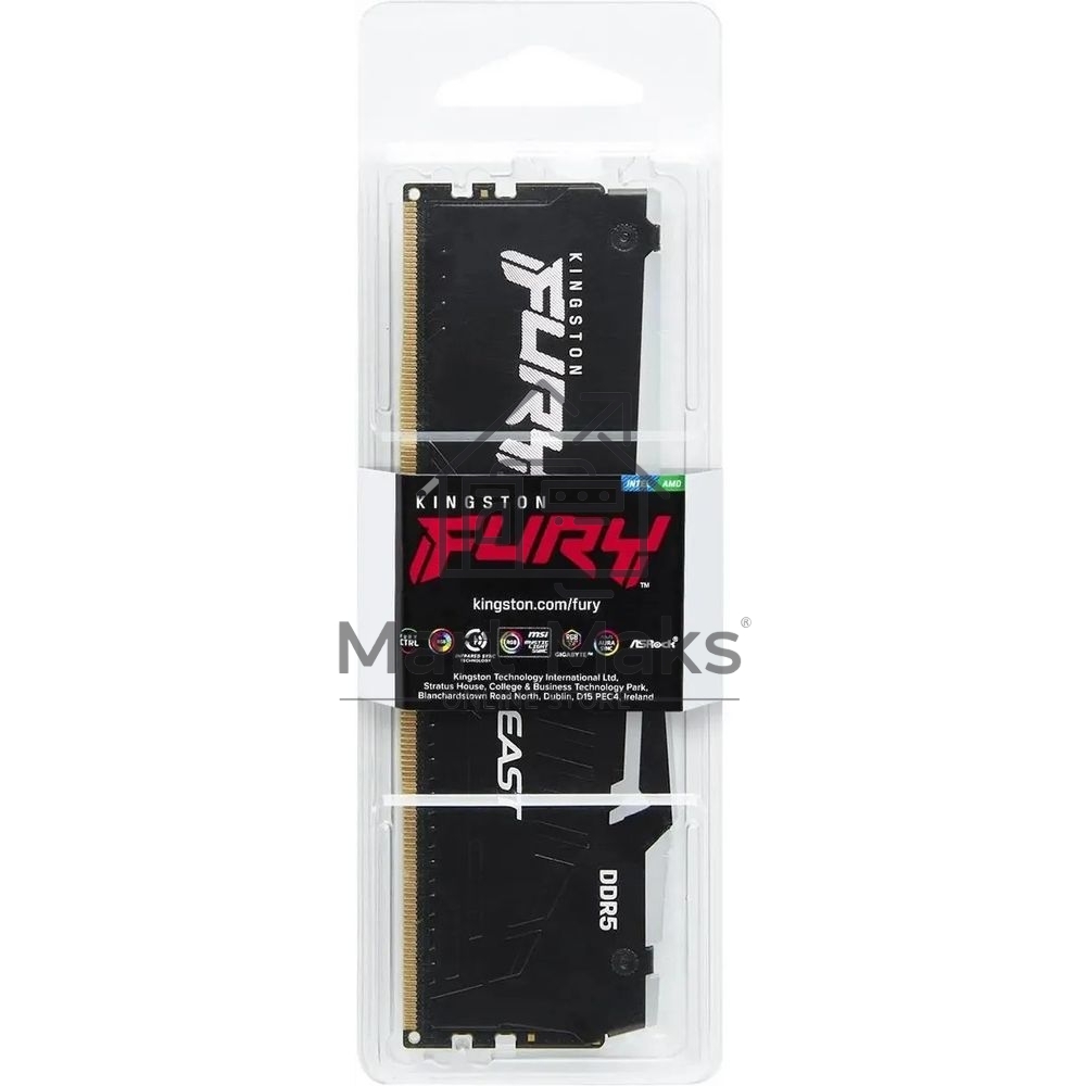 Оперативная память Kingston Fury Beast Expo, DDR5, 8GB (1x8GB), 5200MHz, CL36, DIMM, с радиатором, RGB, черный