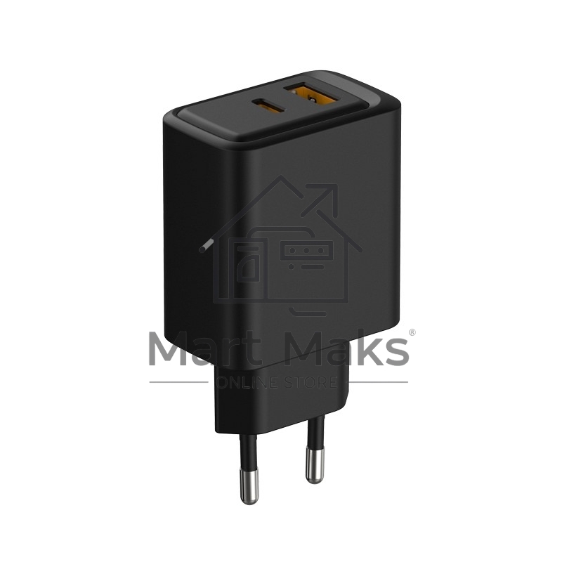 Сетевое зарядное устройство Rexant с портами USB-A и USB-C, 30Вт, черный