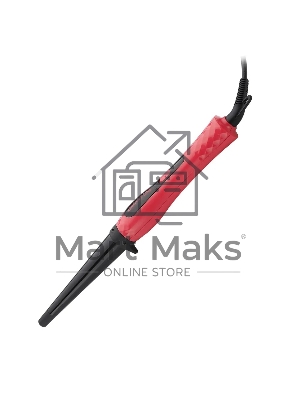 Плойка Galaxy Line GL 4623, красный, конусная, 50 Вт, макс температура 200ºС, диаметр нагревательного элемента 13 мм-25 мм, керамическое покрытие рабочей поверхности, петля для подвешивания, индикатор работы, вращающийся на 360° шнур питания