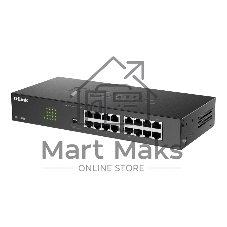 Коммутатор D-Link DGS-1016D/J1A, 16×1 Гбит/с, неуправляемый