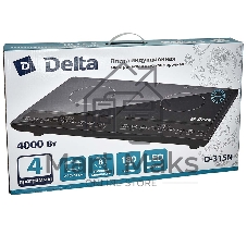 Плита настольная электрическая DELTA D-315N черный, 4 кВт, индукция, конфорки - 2, стеклокерамика, сенсор