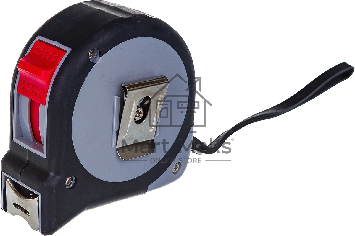 Рулетка MATRIX Continuous fixation, 7,5 м х 25 мм, обрезиненный корпус, плавная фиксация 31090