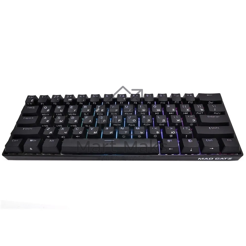 Игровая клавиатура Mad Catz S.T.R.I.K.E. 6 US БЕЗ РУССКОЙ РАСКЛАДКИ чёрная (Mad Catz RED Switch, 61 кл., RGB подсветка, USB)