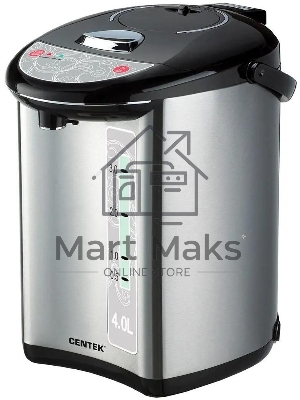 Термопот Centek CT-1082 (сталь) 4.0л, 750Вт, 3 способа подачи воды, двойная защита от перегрева