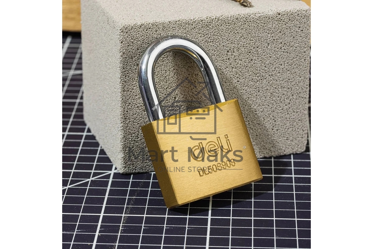 Замок навесной Deli DL508906 латунный, 50мм