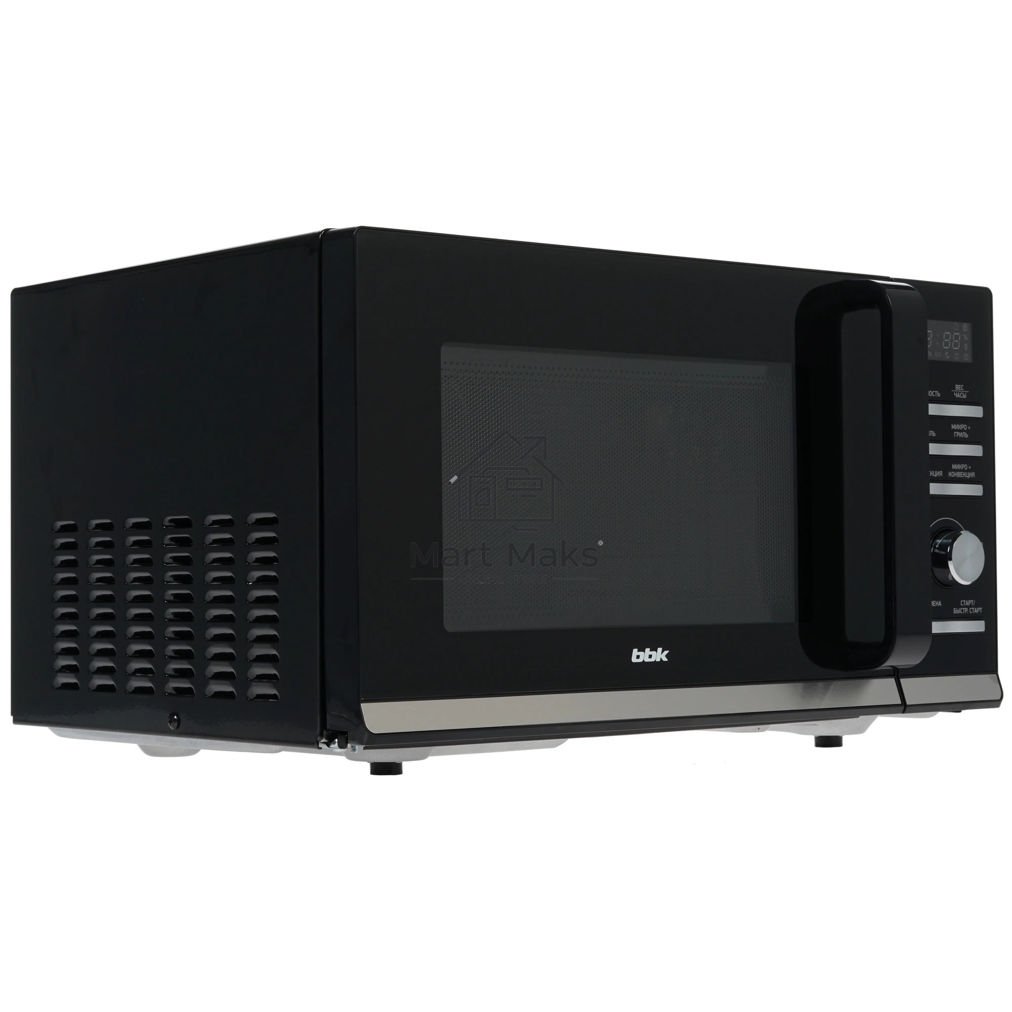 Микроволновая печь BBK 25MWC-991T/B черный/серебристый, 25 л, 900 Вт, переключатели - кнопки, поворотный механизм