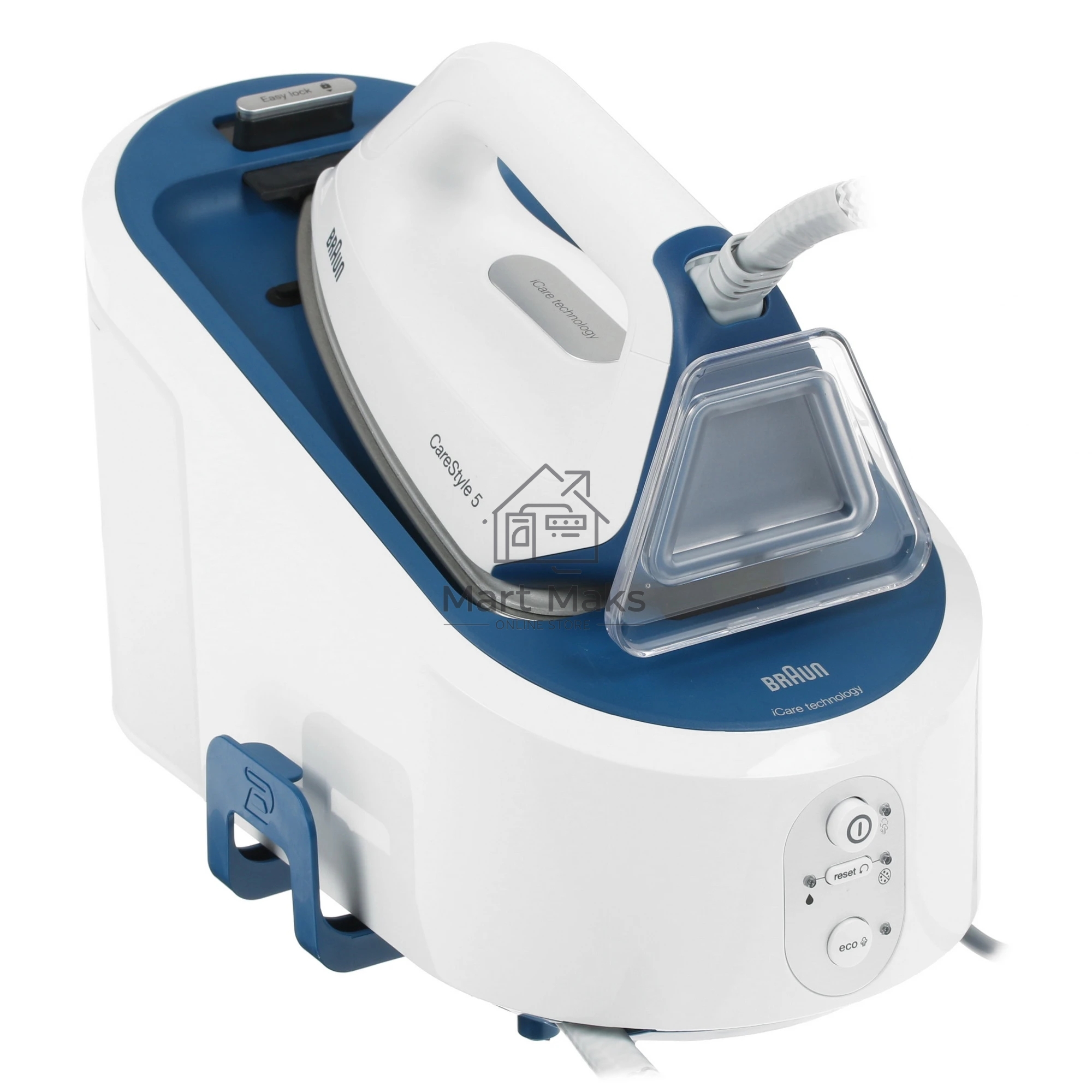 Парогенератор Braun IS5145WH белый/синий, 2400 Вт, 120 г/мин, 400 г/мин, 2000 мл