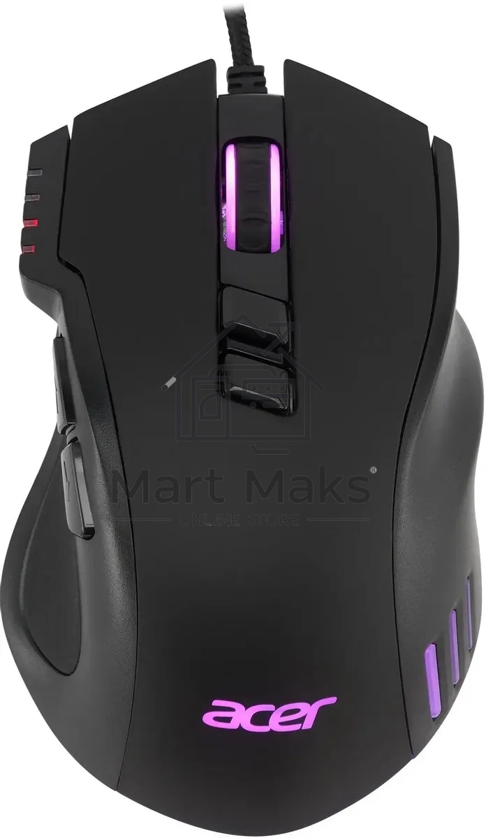 Мышь проводная Acer OMW150 черный, 4800 dpi, USB, кнопки - 8