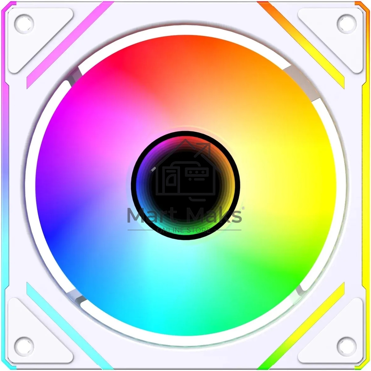Вентилятор для корпуса Bloody BD-CF120ARGB2 LCD ARGB белый, 120 мм, 1600 об/мин, 26 дБ, 4 pin