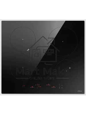 Индукционная варочная панель Elica, 60 см, слайдерное управление, 4 конфорки, таймер, режим подогрева, пауза, Bridge zone, защита от детей, черный