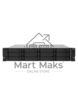 Сетевое хранилище без дисков SMB QNAP TS-1232PXU-RP-4G 12-Bay quad-core 64-bit AL324 1.7 GHz rackmount NAS with 250W redundant PSU, 4Gb DDR4 UDIMM RAM (max 1x16GB), SATA 6Gb/s, 2x 10GbE SFP+ LAN, 2x2.5 GbE LAN, 1x PCIe Gen2 x2 slot. W/o RAIL-B02