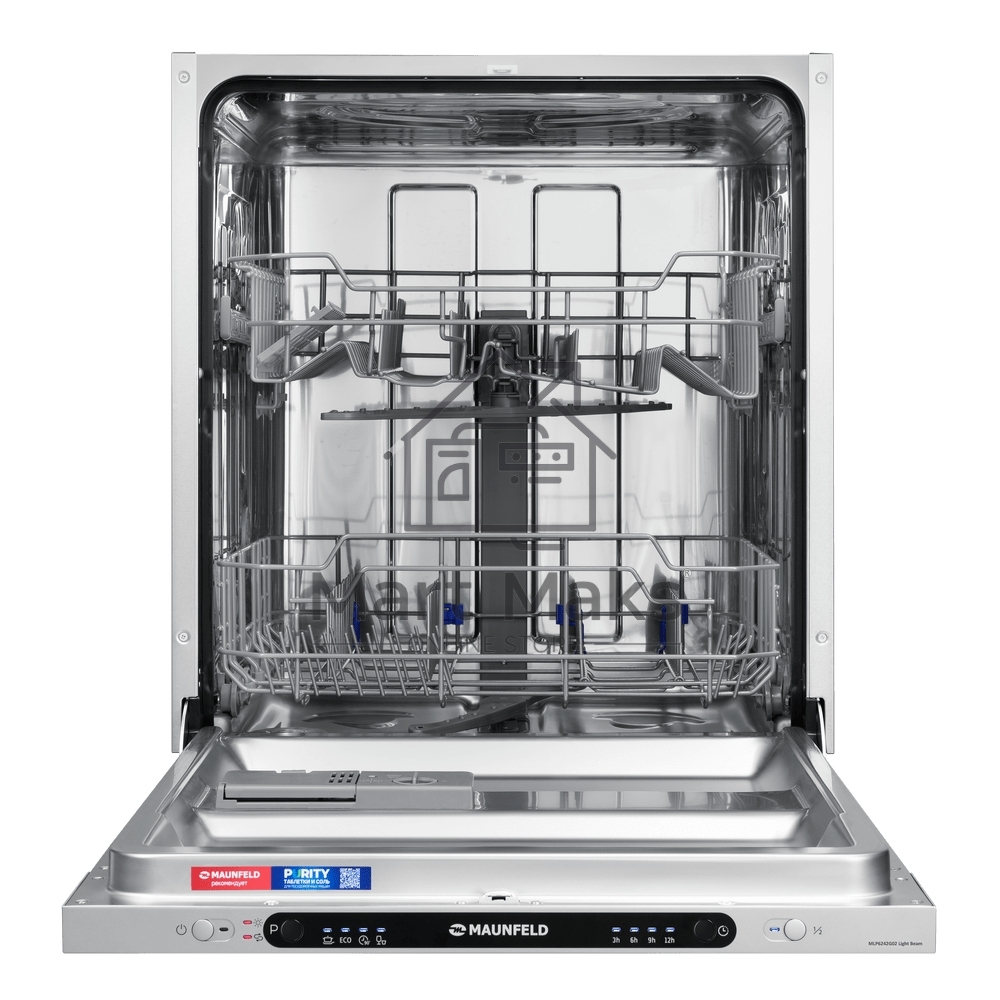 Встраиваемая посудомоечная машина Maunfeld MLP6242G02 Light Beam, серебристый, 59.8 см, 12 компл., 49 дБ, класс A++
