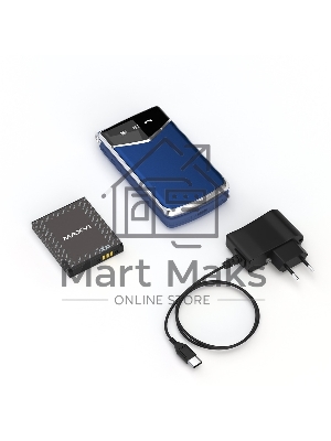 Мобильный телефон Maxvi E11 синий/серебристый