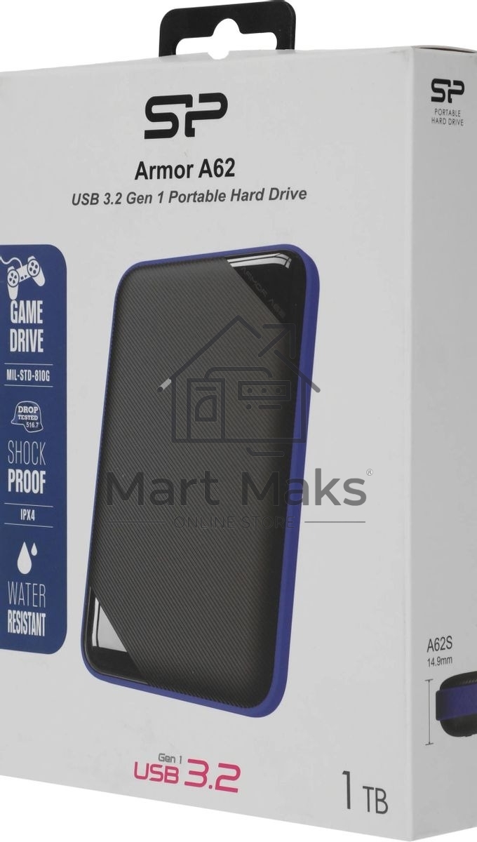 Жесткий диск Silicon Power USB 3.0 1Tb SP010TBPHD62SS3B SP010TBPHDA80S3B Armor A62 (5400rpm) 2.5