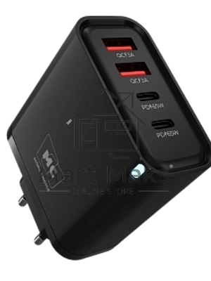 Зарядное устройство MORE CHOICE NC95 2USB+2Type-C 3.0A PD 65W, черный