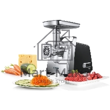 Мясорубка электрическая Bosch MFW68680 черный, 2200 Вт, 4.3 кг/мин, реверс, защита от перегрузки, насадки - 5