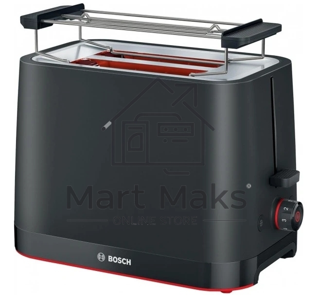 Тостер Bosch TAT3M123 чёрный, 2 слота