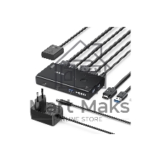 Переключатель UGREEN AK502 45452_ HDMI 2.0 KVM Switch 2 In 1 Out. цвет: черный