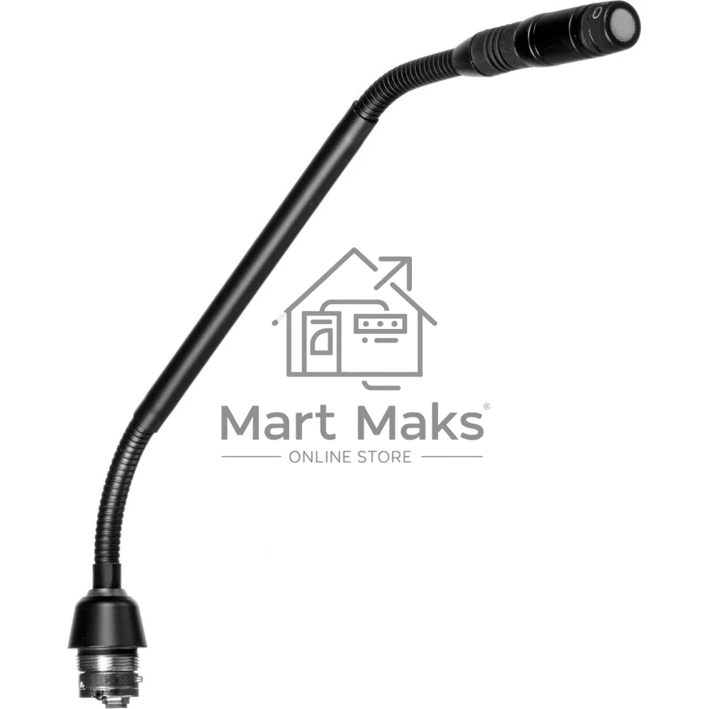 Конденсаторный микрофон SHURE MX410LPDF/C две гибкие секции, 6-контактный разъём, длина 25,4 см, двухцветный индикатор у основания, без предусилителя, кардиоида, ветрозащита в комплекте, цвет чёрный