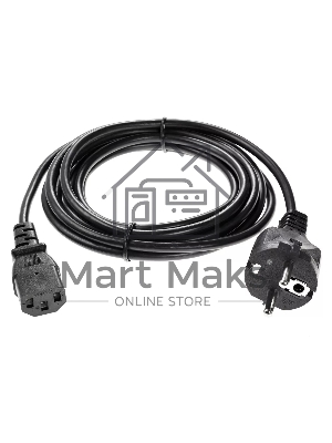 Кабель компьютер - розетка 3 м 220V (Европейский стандарт) VCOM/TELECOM