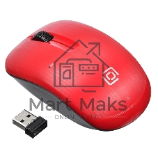 Мышь беспроводная Oklick 525MW красный, 1000 dpi, радиоканал, USB, кнопки - 3