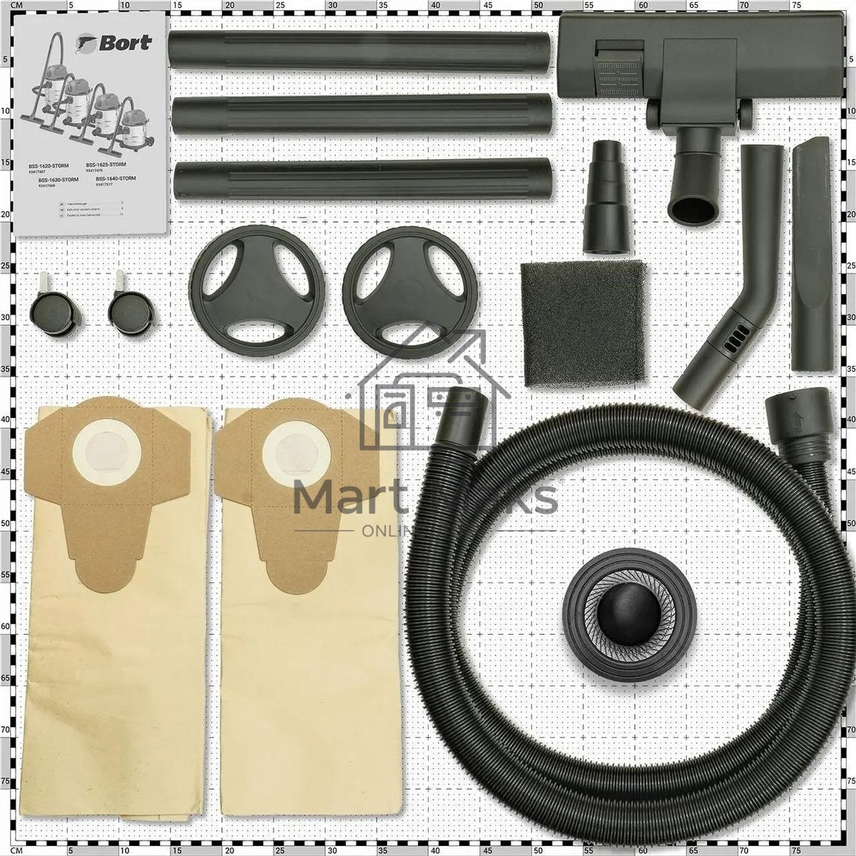 Строительный пылесос Bort BSS-1630-Storm 1600Вт (уборка: сухая/влажная) синий