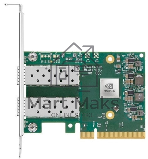 Сетевая карта ConnectX-6 Lx EN adapter card, 25GbE, Dual-port SFP28, PCIe 4.0 x8, No Crypto, Tall Bracket