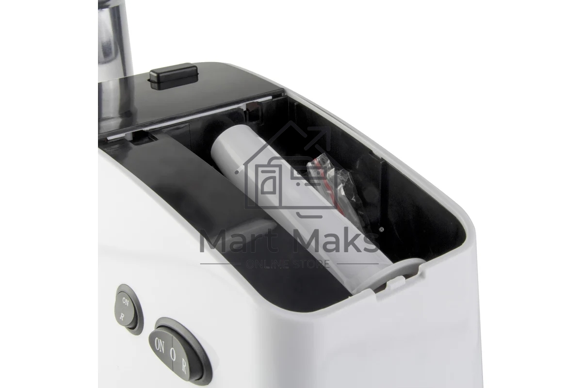 Мясорубка электрическая Galaxy GL 2411 белый, 1200 Вт, 1.3 кг/мин, реверс, защита от перегрузки, металлический лоток, насадки - 5